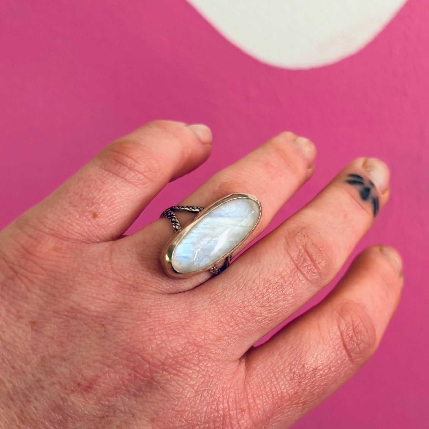 Rainbow Moonstone Ring - 8
